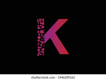 K gradient alphabet letter logo for business. Creative corporate identity and lettering.
