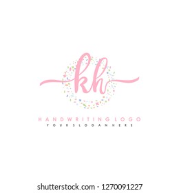K H Initial handwriting logo vector