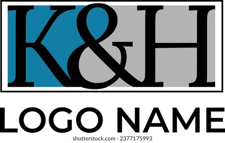 K and H initial logo  design vector