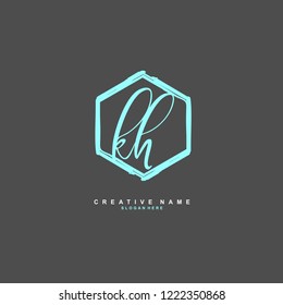K H KH Initial logo template vector