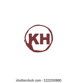 K H KH Initial logo template vector