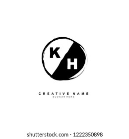 K H KH Initial logo template vector
