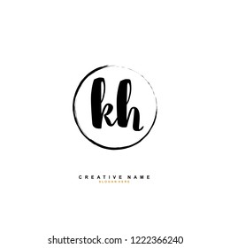 K H KH Initial logo template vector