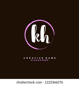 K H KH Initial logo template vector