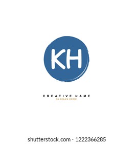 K H KH Initial logo template vector