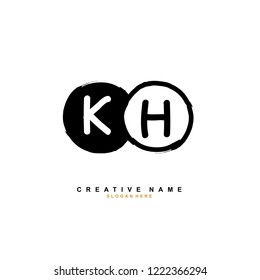 K H KH Initial logo template vector