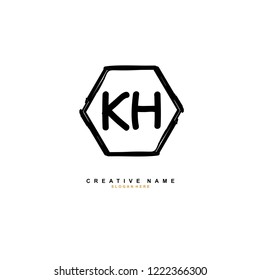 K H KH Initial logo template vector