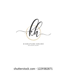 K H KH Initial logo template vector