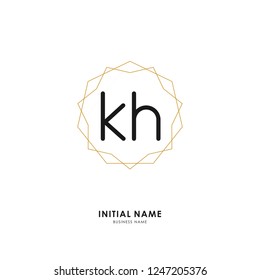 K H KH Initial logo letter with minimalist concept. Vector with scandinavian style logo.