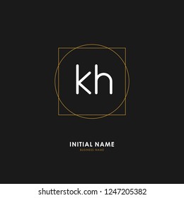 K H KH Initial logo letter with minimalist concept. Vector with scandinavian style logo.