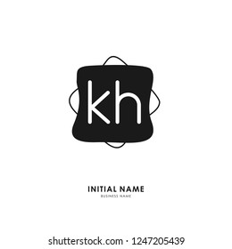K H KH Initial logo letter with minimalist concept. Vector with scandinavian style logo.