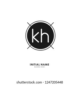 K H KH Initial logo letter with minimalist concept. Vector with scandinavian style logo.