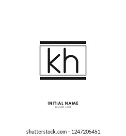 K H KH Initial logo letter with minimalist concept. Vector with scandinavian style logo.