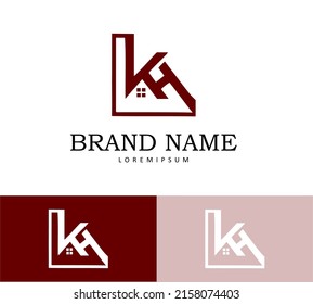 K and H Letter Logo Design Template