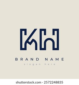 K and H logo design. KH abstract Letters Logo Monogram. This logo design is the process of creating a visual symbol that represents a brand, company, or individual.