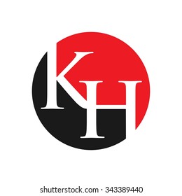 k and h logo vector.