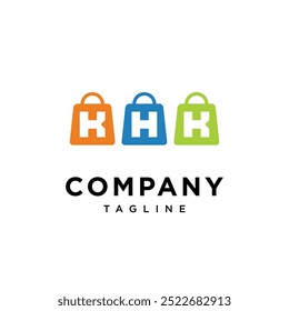 Vector del icono del logotipo del bolso de compras de K H K.