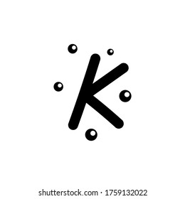 K hand drawn alphabet vector design template illustration