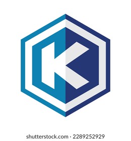 K hexagon logo icon template 2