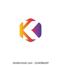 K Hexagon Logo, Letter K, K Icon