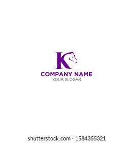 K Horse Logo Design Vector