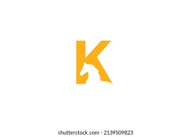 K Horse Logo Design Vector