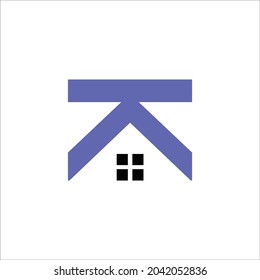 K and house logo vector template sign