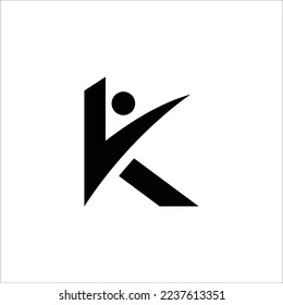 K human related minimalist brand logo design  