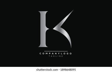K icon monogram letter text alphabet logo design