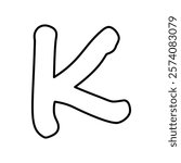 K icon with white background vector stock illustration