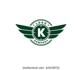 K Initial army logo vector