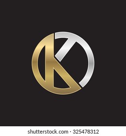 K initial circle company or KO OK logo black background