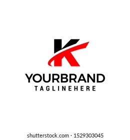 K initial company red swoosh logo