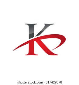 K initial company red swoosh logo