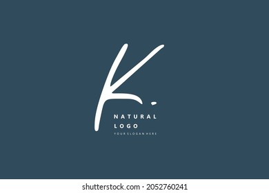 K Initial handwriting or handwritten logo for identity. Logo with signature and hand drawn style.