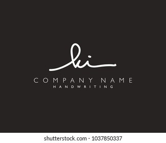 K I Initial handwriting logo