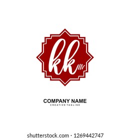 K K Initial Handwriting Logo Template Vector 