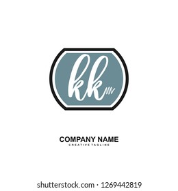 K K Initial Handwriting Logo Template Vector 