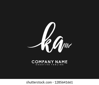 K A Initial Handwriting Logo Template Vector