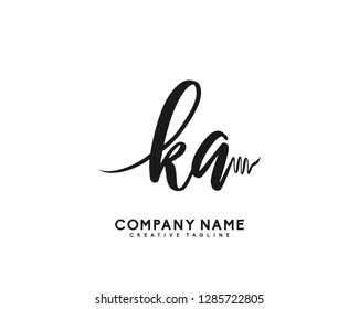 K A Initial Handwriting Logo Template Vector