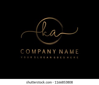 K A Initial handwriting logo vector