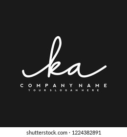 K A Initial handwriting logo vector