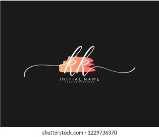 K K Initial handwriting logo vector