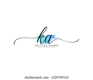 K A Initial handwriting logo vector