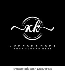 K K Initial handwriting logo vector