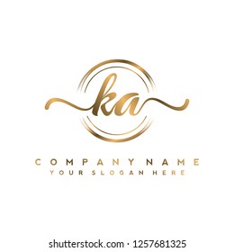 K A Initial handwriting logo vector