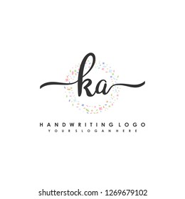 K A Initial handwriting logo vector