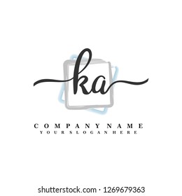 K A Initial handwriting logo vector