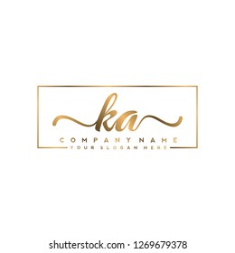 K A Initial handwriting logo vector