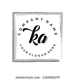 K A Initial handwriting logo vector